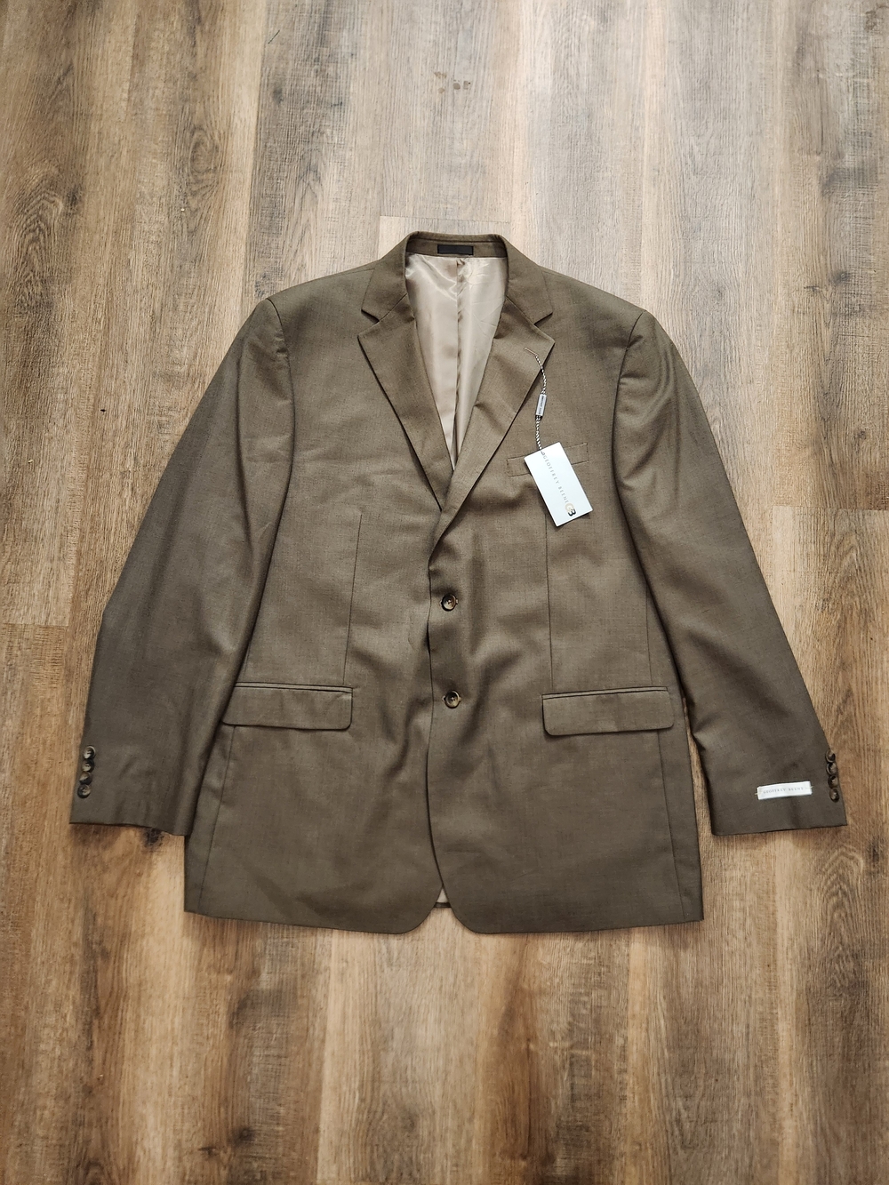 Geoffrey Beene Brown Two-Button Sport Coat 48 Long double vent poly viscose
